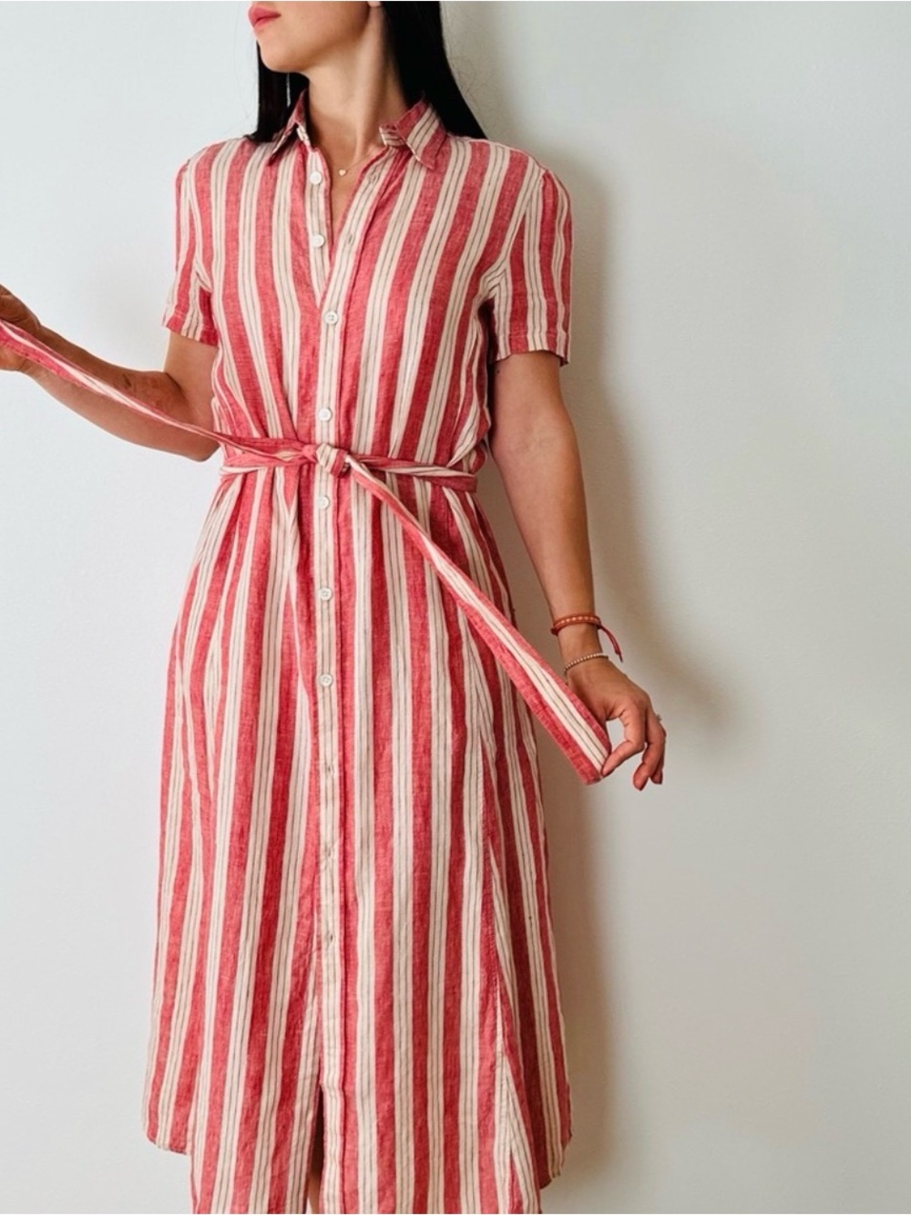 NWT Polo Ralph Lauren Striped
Linen Shirtdress Midi Belted $248